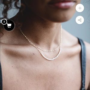 Pilgrim gold pleated necklace with pearls